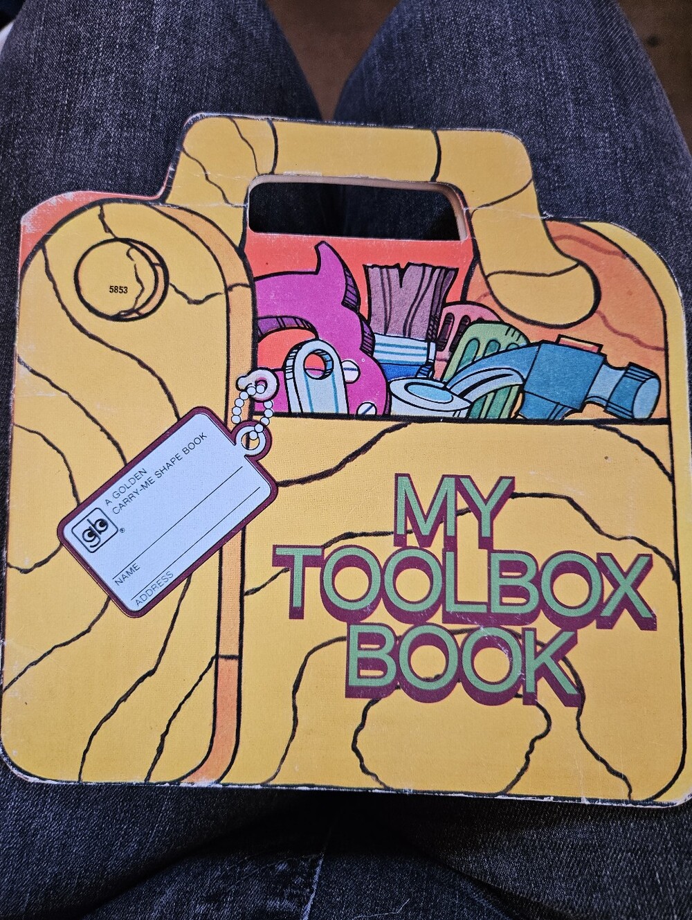 🧡3/$15 1977 My Toolbox Book Golden Carry-Me Shape Book